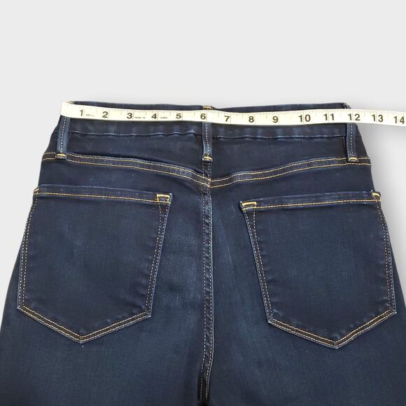 Frame Le Crop Mini Boot Jean Cabana Dark Wash Sz 26 Minimalist Contemporary - Picture 10 of 16